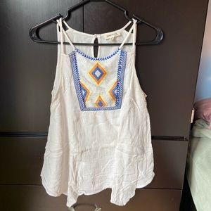 White embroidered tank top